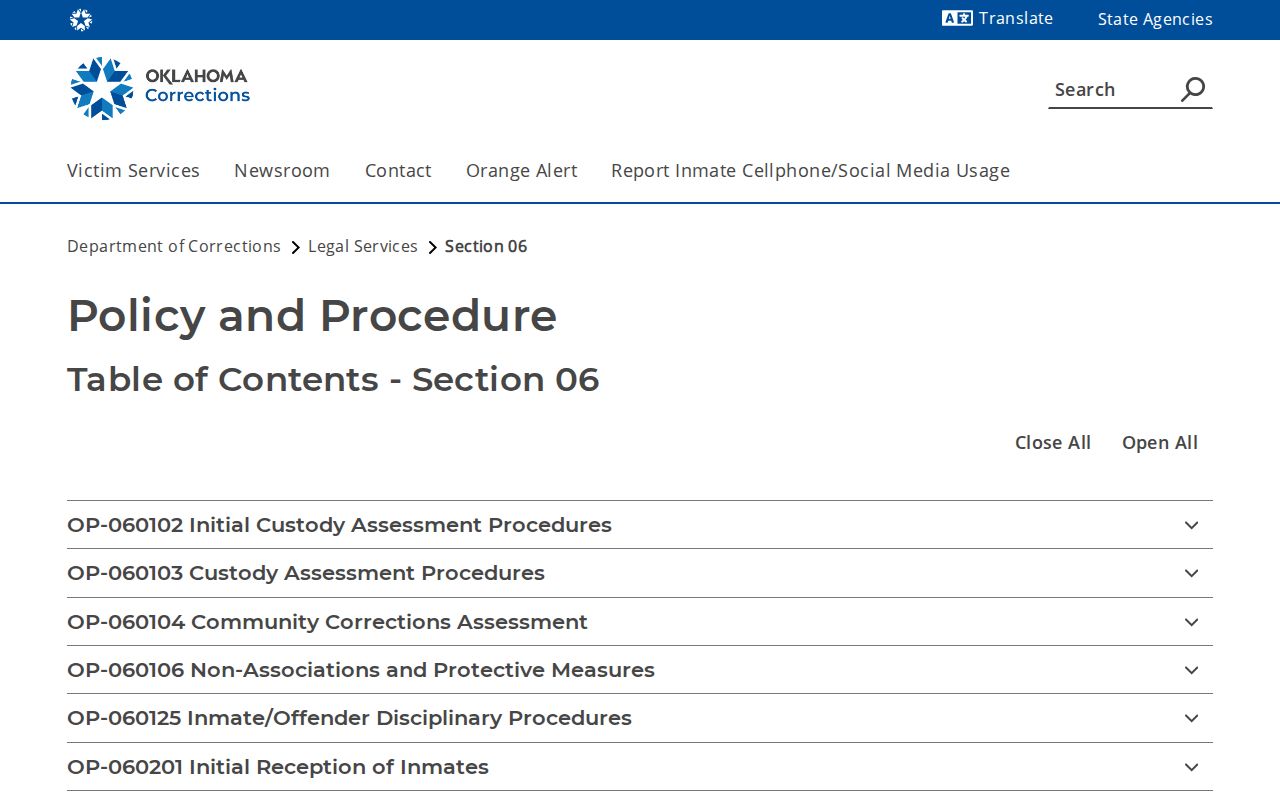 Payne County projected release date sentence policy index